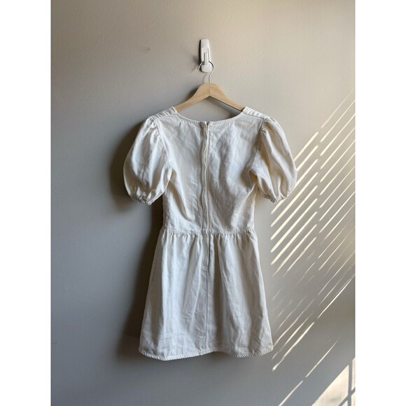 Reformation Neutral Cream The Gables Denim Cotton Dress Size 2 - Picture 6 of 6